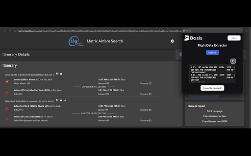 Basis GDS Extractor  from Chrome web store to be run with OffiDocs Chromium online