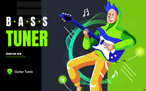 Bass guitar tuner app  from Chrome web store to be run with OffiDocs Chromium online