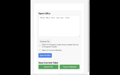 Batch Link Manager  from Chrome web store to be run with OffiDocs Chromium online