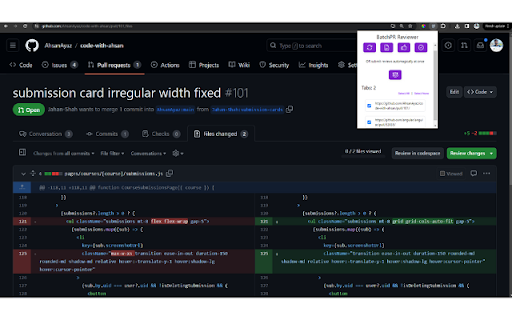 BatchPR Reviewer for GitHub  from Chrome web store to be run with OffiDocs Chromium online