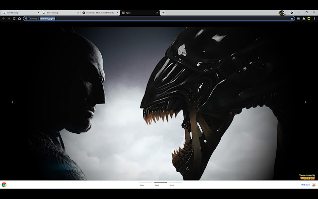 Batman v Xenomorph  from Chrome web store to be run with OffiDocs Chromium online