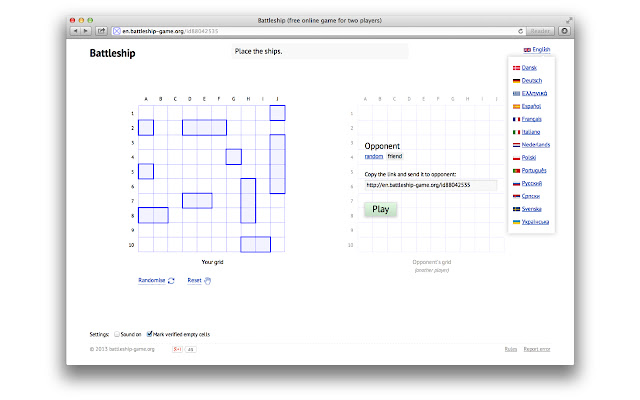Battleship  from Chrome web store to be run with OffiDocs Chromium online