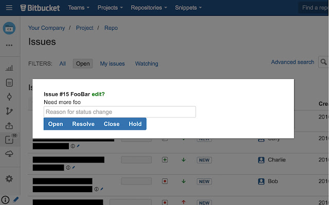 BBBI Better Bitbucket Issues  from Chrome web store to be run with OffiDocs Chromium online