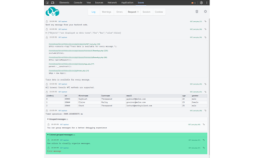 bcons PHP debug helper  from Chrome web store to be run with OffiDocs Chromium online
