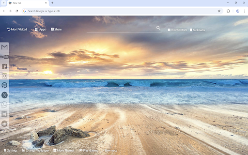Beach  Ocean Sunset Wallpaper  from Chrome web store to be run with OffiDocs Chromium online