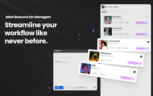 Beacons for managers  from Chrome web store to be run with OffiDocs Chromium online