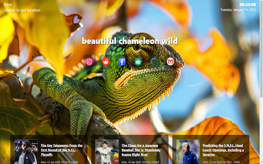 beautiful chameleon  from Chrome web store to be run with OffiDocs Chromium online
