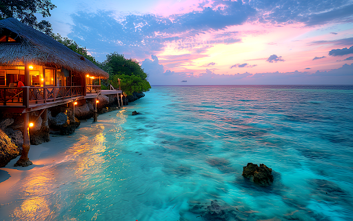 Beautiful coastal houses with yellow lights  from Chrome web store to be run with OffiDocs Chromium online
