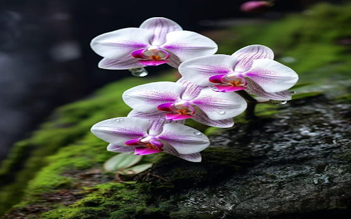 Beautiful, gentle white orchids wallpaper  from Chrome web store to be run with OffiDocs Chromium online