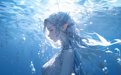 Beautiful girl under the magical sea  from Chrome web store to be run with OffiDocs Chromium online