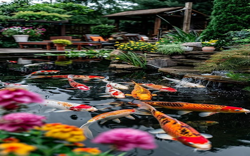 Beautiful koi fish pond wallpaper  from Chrome web store to be run with OffiDocs Chromium online