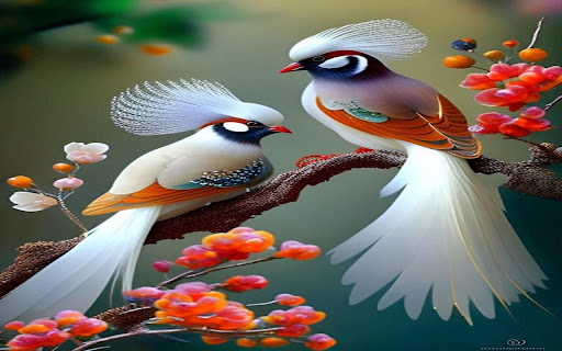 beautiful two birds wallpaper  from Chrome web store to be run with OffiDocs Chromium online