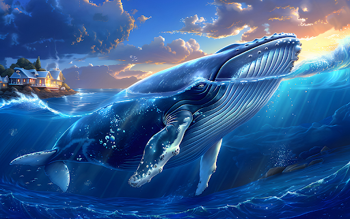 beautiful whale digital art  from Chrome web store to be run with OffiDocs Chromium online