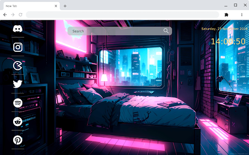 Bedroom Neon Futuristic City Live Wallpaper  from Chrome web store to be run with OffiDocs Chromium online