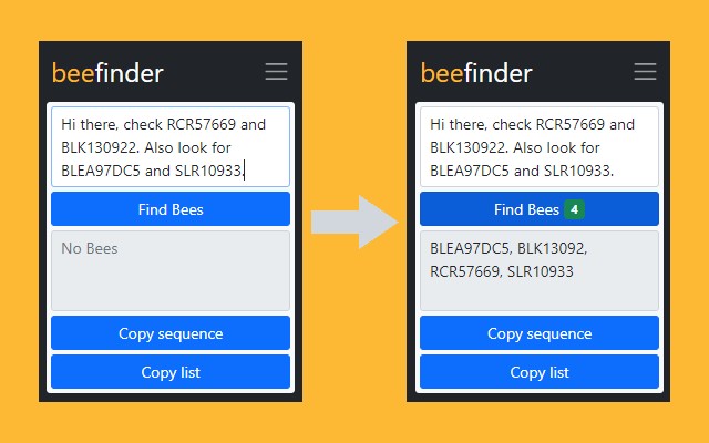 BeeFinder  from Chrome web store to be run with OffiDocs Chromium online
