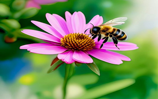 Bees sucking nectar from pink chrysanthemums Wallpaper  from Chrome web store to be run with OffiDocs Chromium online