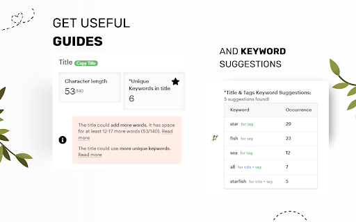 Beginner friendly Etsy SEO  from Chrome web store to be run with OffiDocs Chromium online