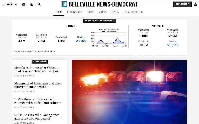 Belleville News Democrat  from Chrome web store to be run with OffiDocs Chromium online