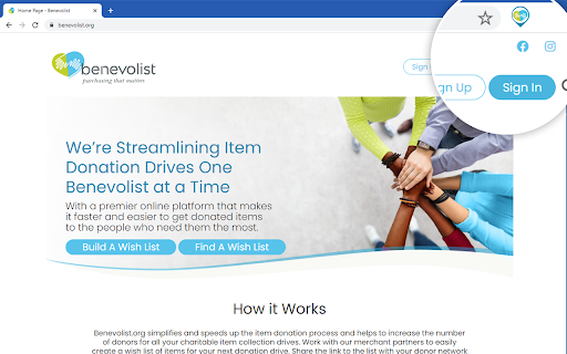 Benevolist.org Delivery Address Helper  from Chrome web store to be run with OffiDocs Chromium online
