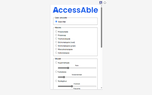 Beperkingen Simulator WCAG  from Chrome web store to be run with OffiDocs Chromium online
