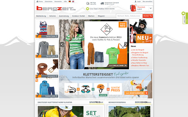 Bergzeit Outdoor Shop  from Chrome web store to be run with OffiDocs Chromium online
