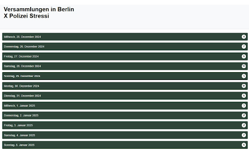 Berlin Versammlungen x Polizei Stressi  from Chrome web store to be run with OffiDocs Chromium online