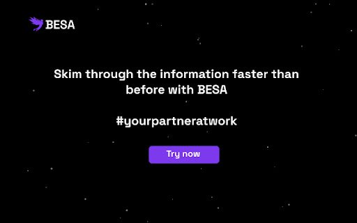 BESA Your partner at work  from Chrome web store to be run with OffiDocs Chromium online