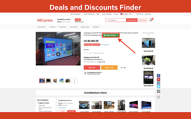 Best Deals, Discounts, Coupons for AliExpress  from Chrome web store to be run with OffiDocs Chromium online
