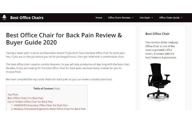 Best Office Chairs  from Chrome web store to be run with OffiDocs Chromium online