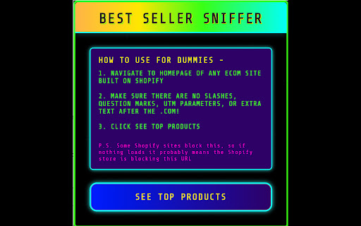 BestSellerSniffer  from Chrome web store to be run with OffiDocs Chromium online