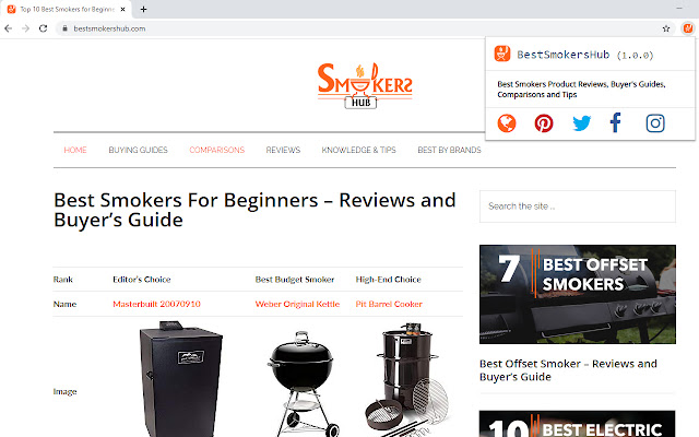 Best Smokers Hub  from Chrome web store to be run with OffiDocs Chromium online