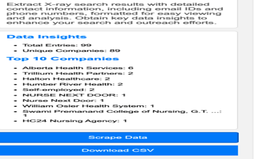 Best X ray Search Data Extractor BySS  from Chrome web store to be run with OffiDocs Chromium online