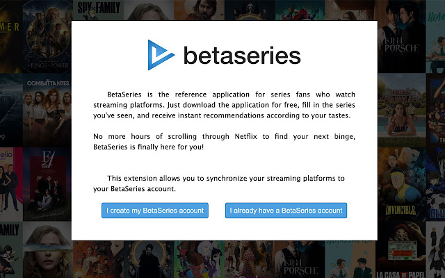 BetaSeries ze sklepu internetowego Chrome do uruchomienia z OffiDocs Chromium online