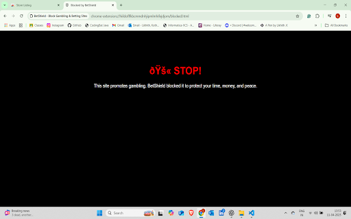 BetShield Block Gambling  Betting Sites  from Chrome web store to be run with OffiDocs Chromium online