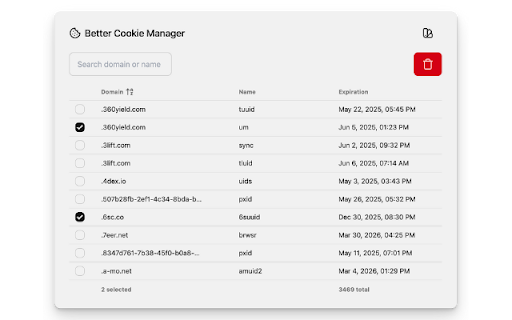 Better Cookie Manager  from Chrome web store to be run with OffiDocs Chromium online
