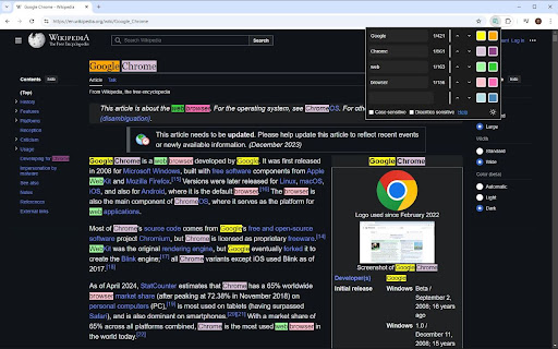 Better Ctrl+F  from Chrome web store to be run with OffiDocs Chromium online