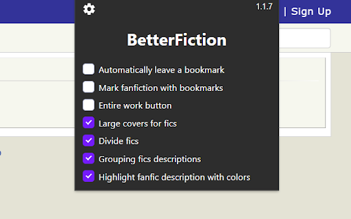 BetterFiction  from Chrome web store to be run with OffiDocs Chromium online