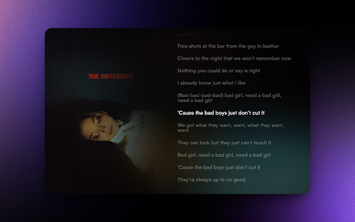 Better Lyrics (Lyrics for Youtube Music)  from Chrome web store to be run with OffiDocs Chromium online