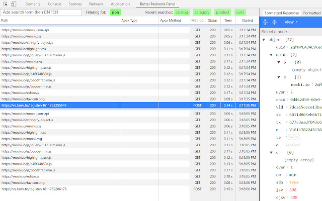 Chrome 网上商店的 Better Network Panel 将与 OffiDocs Chromium 在线一起运行