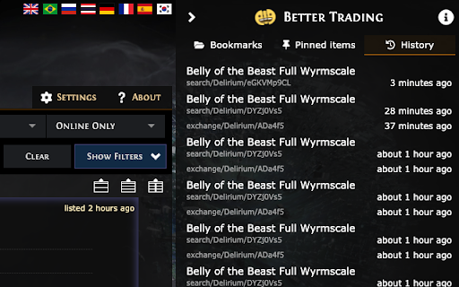 Better PathOfExile Trading  from Chrome web store to be run with OffiDocs Chromium online