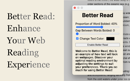 Better Read  from Chrome web store to be run with OffiDocs Chromium online