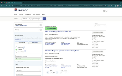 Better SAM.gov Saved Searches  from Chrome web store to be run with OffiDocs Chromium online