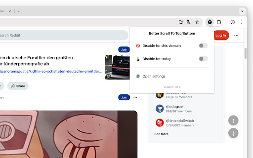 Better Scroll To Top/Bottom from Chrome web store to be run with OffiDocs Chromium online Better Scroll To Top/Bottom from Chrome web store to be run with OffiDocs Chromium online