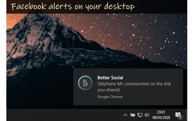 Better Social : Obtenez les polices d'alertes Facebook de la boutique en ligne Chrome à exécuter avec OffiDocs Chromium en ligne