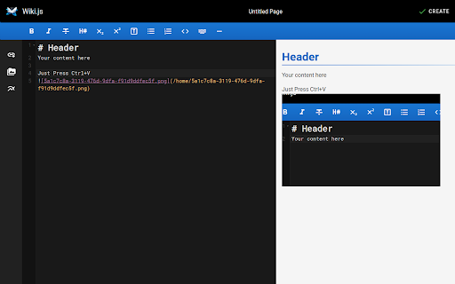 Better WikiJS  from Chrome web store to be run with OffiDocs Chromium online