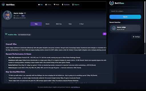 BetVibes Scout  from Chrome web store to be run with OffiDocs Chromium online
