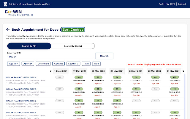Bharat Vaccine Slot Enhancer COVID 19  from Chrome web store to be run with OffiDocs Chromium online