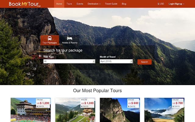 Bhutan Tour Booking  from Chrome web store to be run with OffiDocs Chromium online