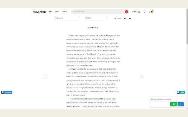 Bible Shortcuts  from Chrome web store to be run with OffiDocs Chromium online
