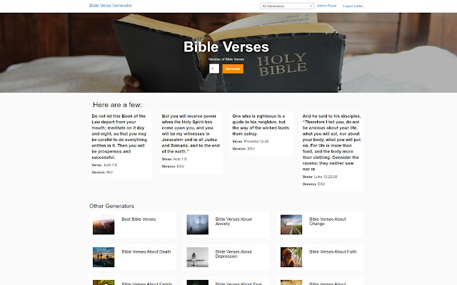 Bible Verse Generator  from Chrome web store to be run with OffiDocs Chromium online